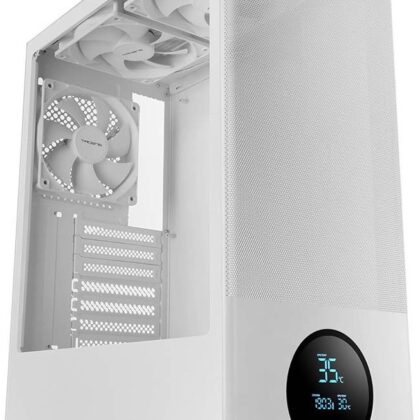 Caixa ATX Sagitta20 Tempered Glass LED Screen Front Mesh (Branco) - TACENS