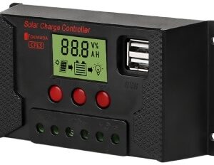 Controlador de Carga LCD 12/24V 30A USB PWM p/ Painel Fotovoltaico