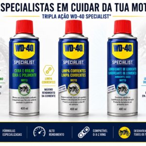 Pack 3-EM-1 Spray´s Lubrificação, Limpeza e Protecção SPECIALIST MOTORBIKE (400ml) - WD-40