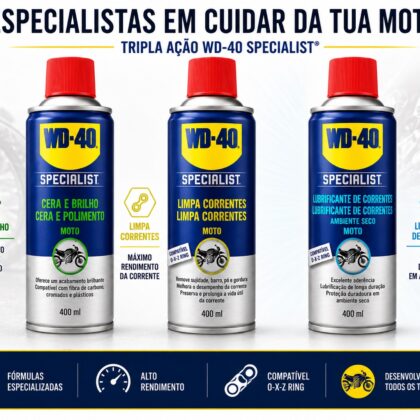 Pack 3-EM-1 Spray´s Lubrificação, Limpeza e Protecção SPECIALIST MOTORBIKE (400ml) - WD-40
