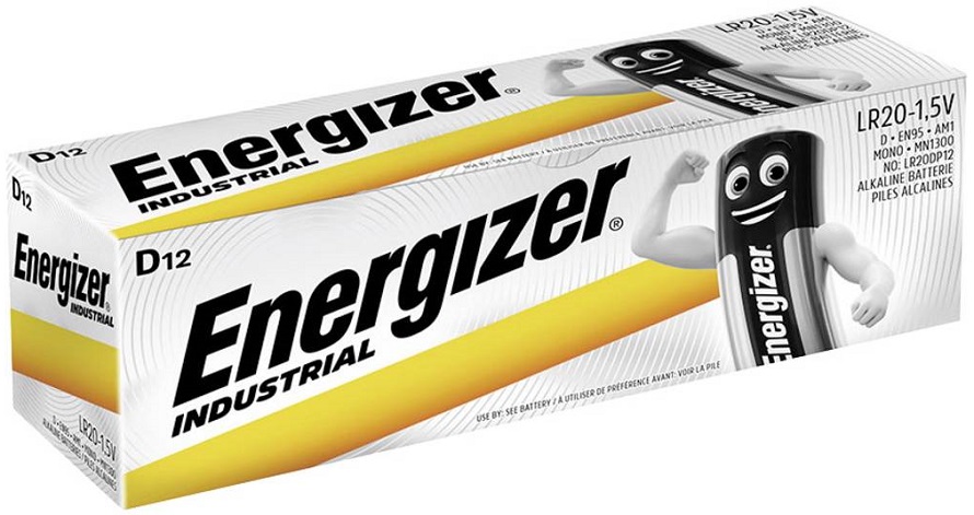Pack 12x Pilhas Alcalinas Industrial 1,5V D / LR20 - ENERGIZER