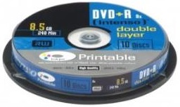 Pack 10x DVD+R Double Layer Printable 8.5GB - INTENSO