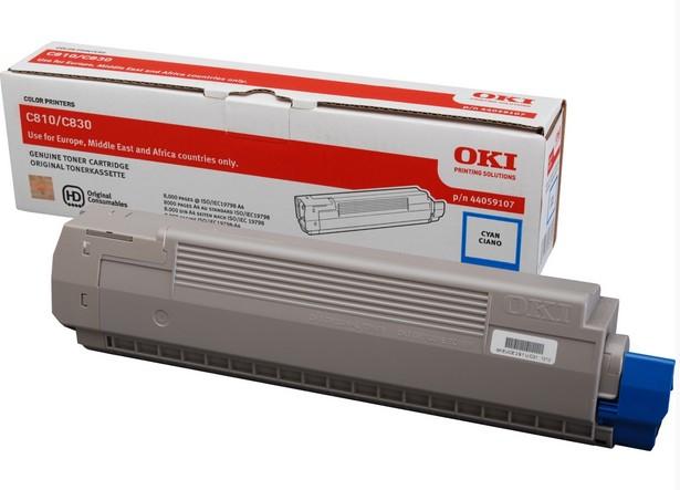 Toner C810, C830 Ciano (8000 páginas) - OKI