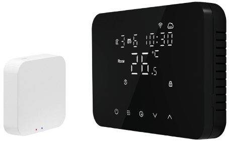 Termostato Inteligente Soft Touch a Bateria HeyThermo-Free (Preto) - ISNATCH