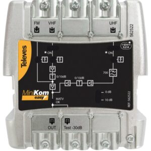Amplificador Minikom MATV 3E/1S EasyF FM-VHF-UHF - TELEVES 562522