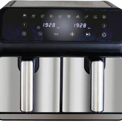 Fritadeira Dupla Air Fryer 8L 1700W (Preto/Cinzento) - UNOLD
