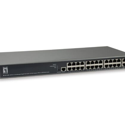 Switch LEVEL ONE 26-Port L3 Lite Managed Gigabit PoE 24 PoE Outputs 370W,2xSFP/RJ45 Combo - GEP-2682