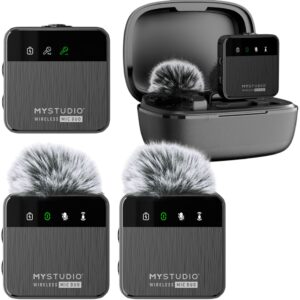 Pack 2x Microfones + Recetor s/ Fios Lapela Mystudio Mic Duo - EASYPIX
