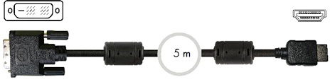 Cabo DVI-D 19 Macho - HDMI Macho 5m - FONESTAR