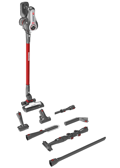 Aspirador Vertical Rhapsody 0.7L (Prateado/Vermelho) - HOOVER