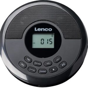 Leitor de CD/MP3 Portátil CD-340BK c/ Bluetooth e Auriculares (Preto) – LENCO