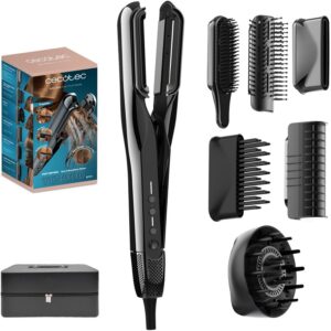 Alisador de Cabelo AirLisse 6-EM-1 iTwerk Platinum (Preto) – CECOTEC