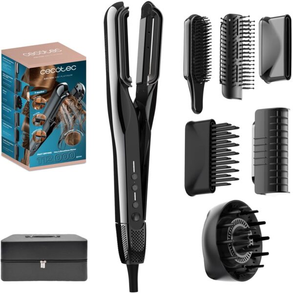 Alisador de Cabelo AirLisse 6-EM-1 iTwerk Platinum (Preto) - CECOTEC