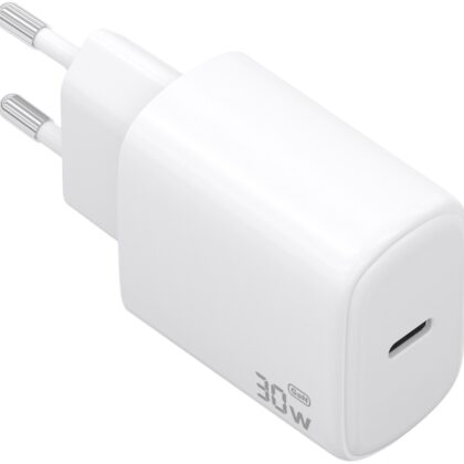 Carregador GaN 30W 1x USB-C PD3.0 (Branco) - AISENS