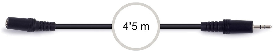 Cabo Áudio Jack 3,5mm Fêmea - Jack 3,5mm Macho 4,5m - FONESTAR