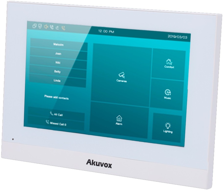 Monitor Adicional Linux 7 TFT Tátil p/ Video Porteiro (Branco) - AKUVOX
