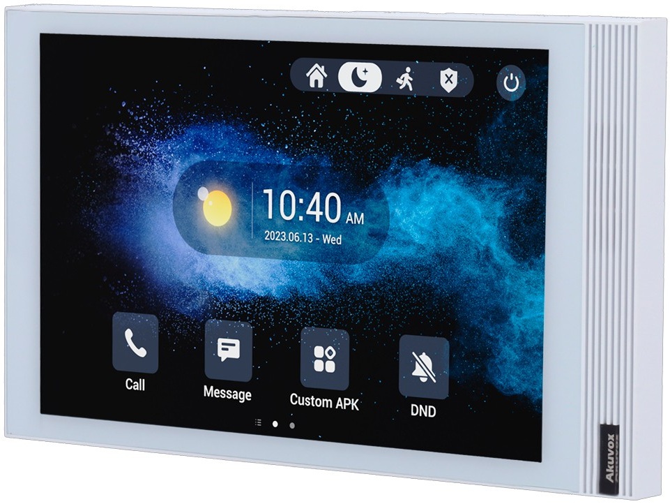 Monitor Adicional Android 8 IPS Tátil p/ Video Porteiro (Branco) - AKUVOX