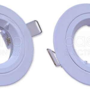 Pack 2x Aro Redondo Fixo Branco ESTANQUE IP65 p/ Lampadas MR16-GU10