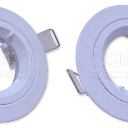 Pack 2x Aro Redondo Fixo Branco ESTANQUE IP65 p/ Lampadas MR16-GU10