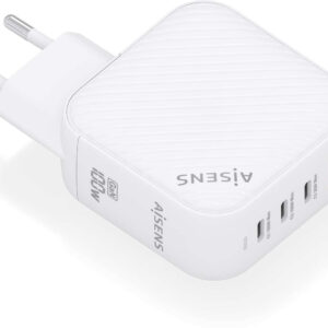 Carregador GaN 100W 3x USB-C + 1x USB-A (Branco) - AISENS
