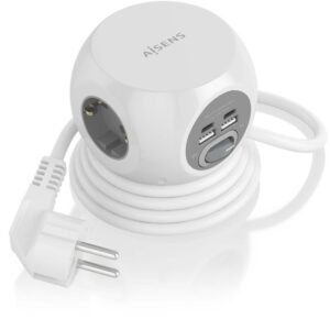 Extensão Tripla + 2x USB-C e 2x USB-A (1,4mts) - AISENS