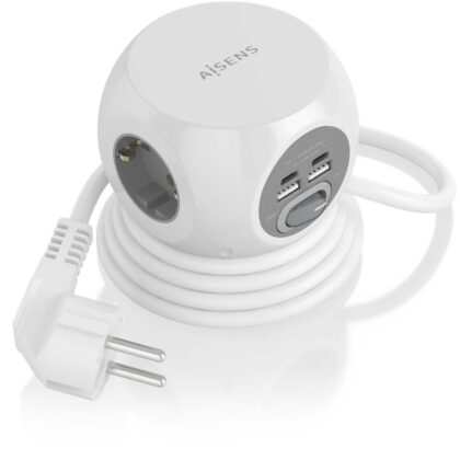 Extensão Tripla + 2x USB-C e 2x USB-A (1,4mts) - AISENS
