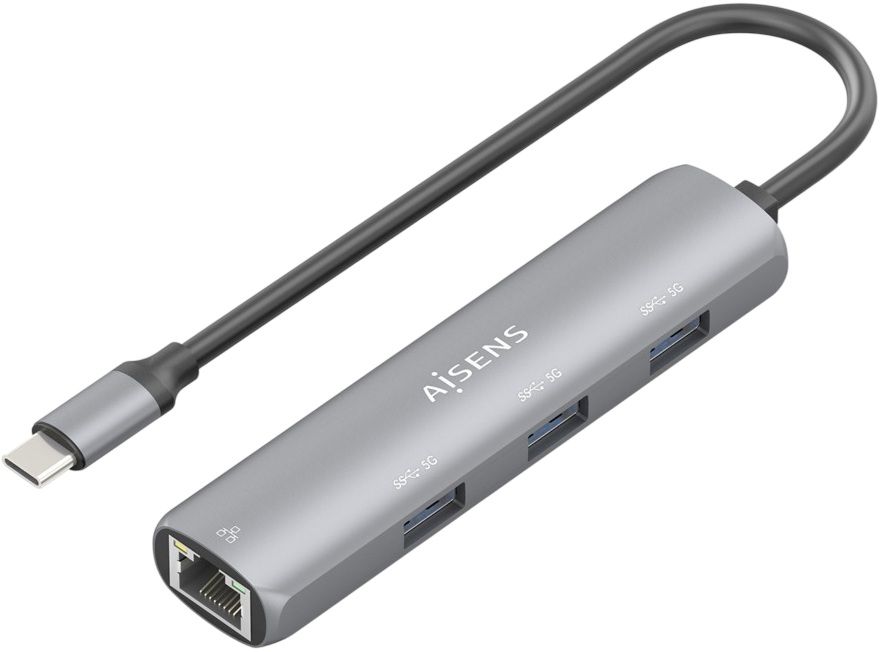 Hub USB-C 4-EM-1 (3x USB-A/RJ45) - AISENS