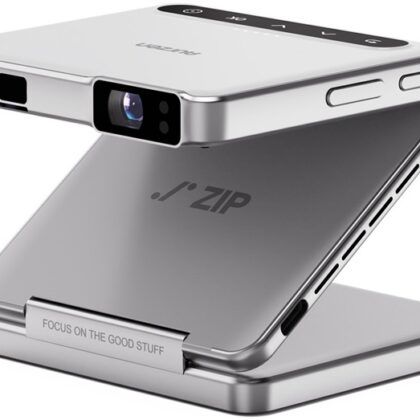 Mini Vídeo Projetor Portátil ZIP Tri-Fold 100 ANSI lumens HD 720p (Prateado) - AURZEN