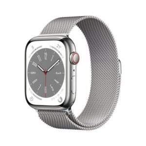 Apple Watch Series 8 GPS Celular 45mm Caixa de Aço Inoxidavel Prateado Correia Milanesa Loop Prateada