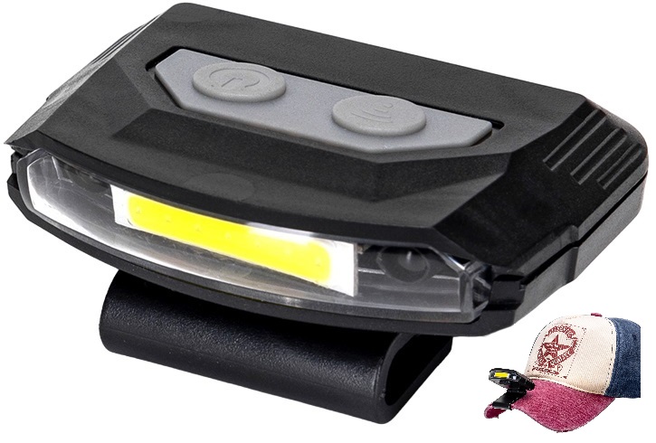 Lanterna LED 1,11W 80Lm c/ Clip para Chapéu
