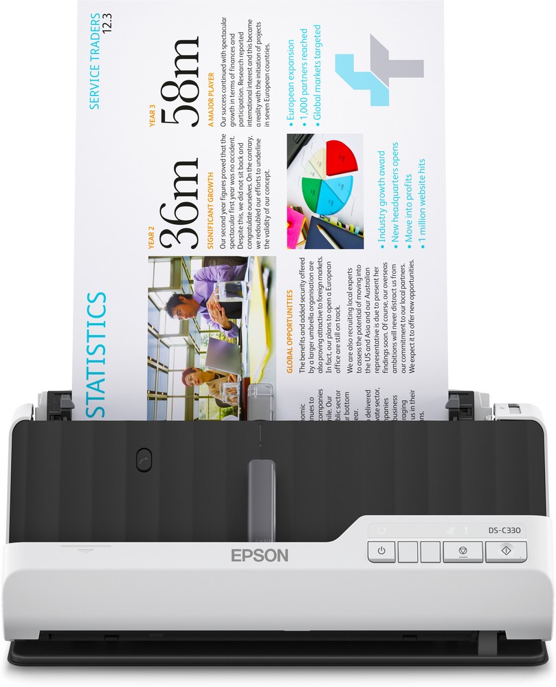 Scanner WorkForce DS-C330 (Preto/Branco) - EPSON