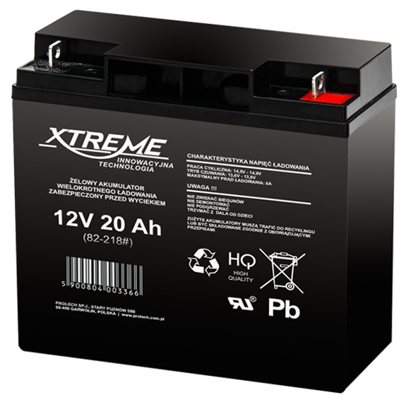 Bateria de Chumbo 12V 20Ah (178 x 73 x 166 mm) - XTREME
