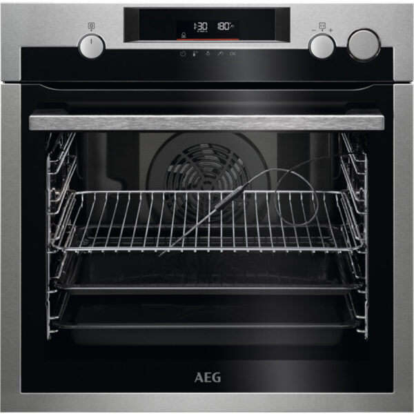 Forno Elétrico de Encastre BSE572360M Pirolítico 3380W 72L (Preto/Cinza) - AEG
