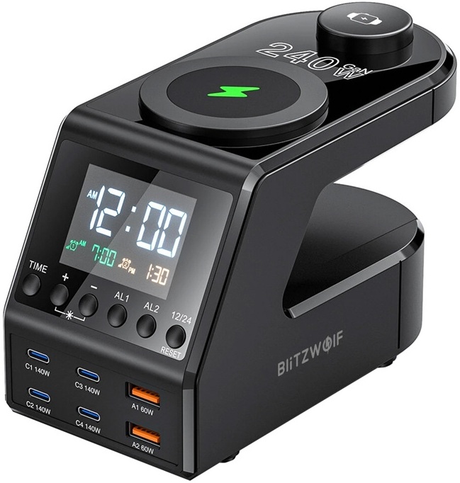 Despertador BW-FW10 c/ Carregador / 2x USB-A / 4x USB-C - BLITZWOLF