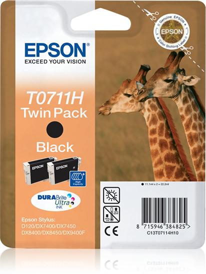 Tinteiro Duplo Preto T0711H Tinta DURABrite Ultra - EPSON