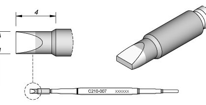Ponta p/ Ferro Soldar Advanced (2,3 x 0,7mm) - JBC
