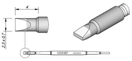 Ponta p/ Ferro Soldar Advanced (2,3 x 0,7mm) - JBC