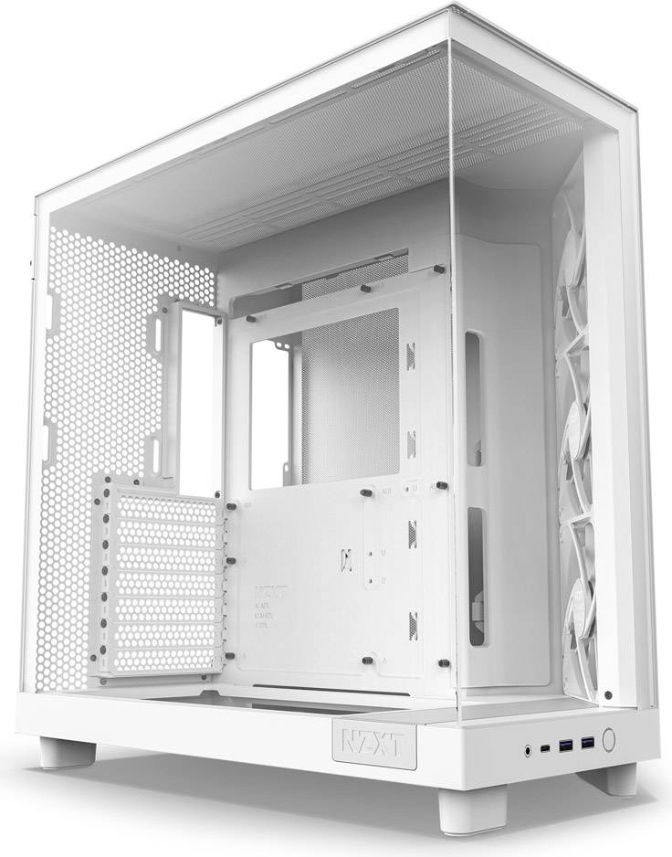 Caixa ATX H6 Flow Vidro Temperado (Branco) - NZXT
