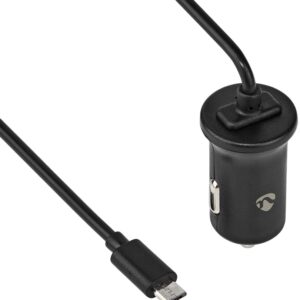 Carregador Isqueiro Micro USB 12W (Preto) - NEDIS