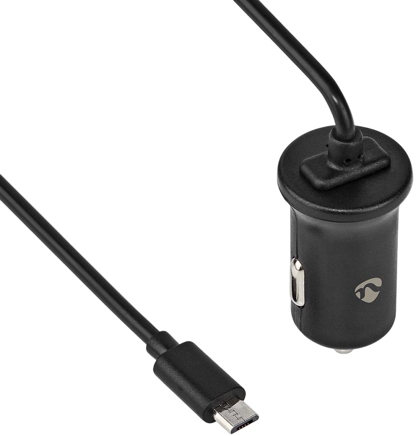 Carregador Isqueiro Micro USB 12W (Preto) - NEDIS