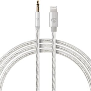 Cabo Adaptador Lightning Macho 8 Pinos – Jack 3.5mm Macho Alumínio (1 m) – NEDIS
