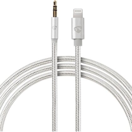 Cabo Adaptador Lightning Macho 8 Pinos - Jack 3.5mm Macho Alumínio (1 m) - NEDIS