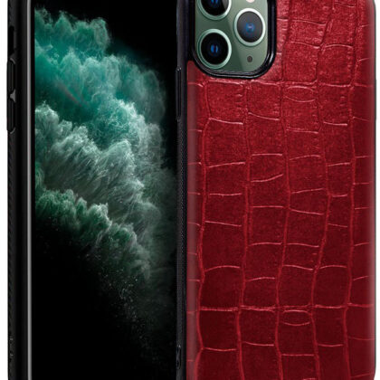 Capa iPhone 11 Pro Max Couro Crocodilo (Vermelho) - COOL