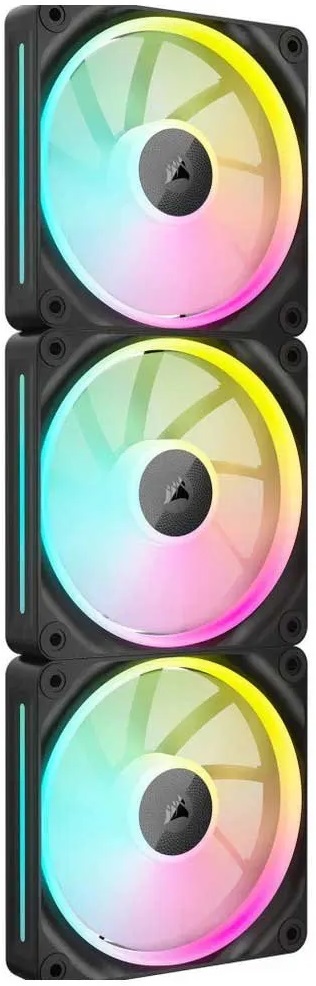 Pack 3x Ventoinhas PWM iCUE LINK LX120 RGB 120mm (Preto) - CORSAIR