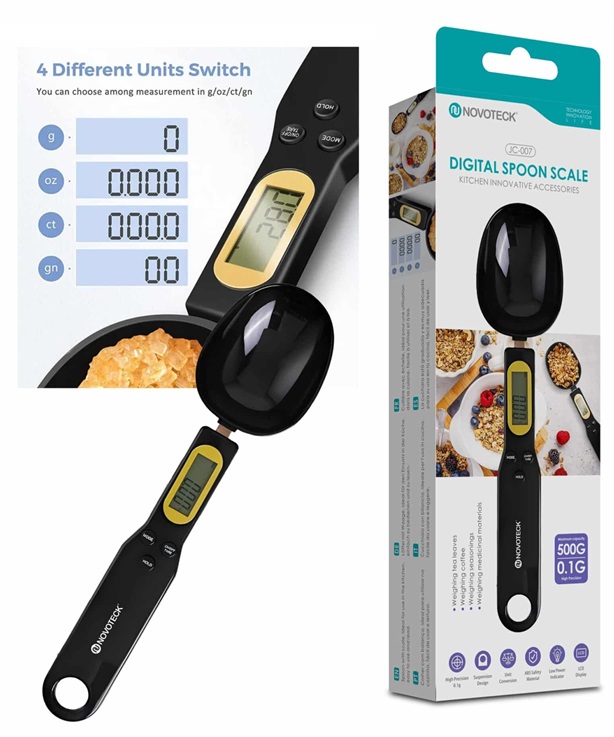 Colher Balança Digital de Cozinha (500g) - NOVOTECK