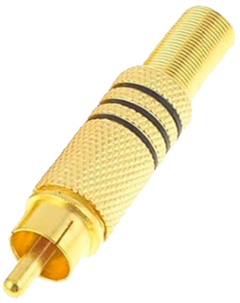 Conector RCA Macho (Dourado) p/ Soldar