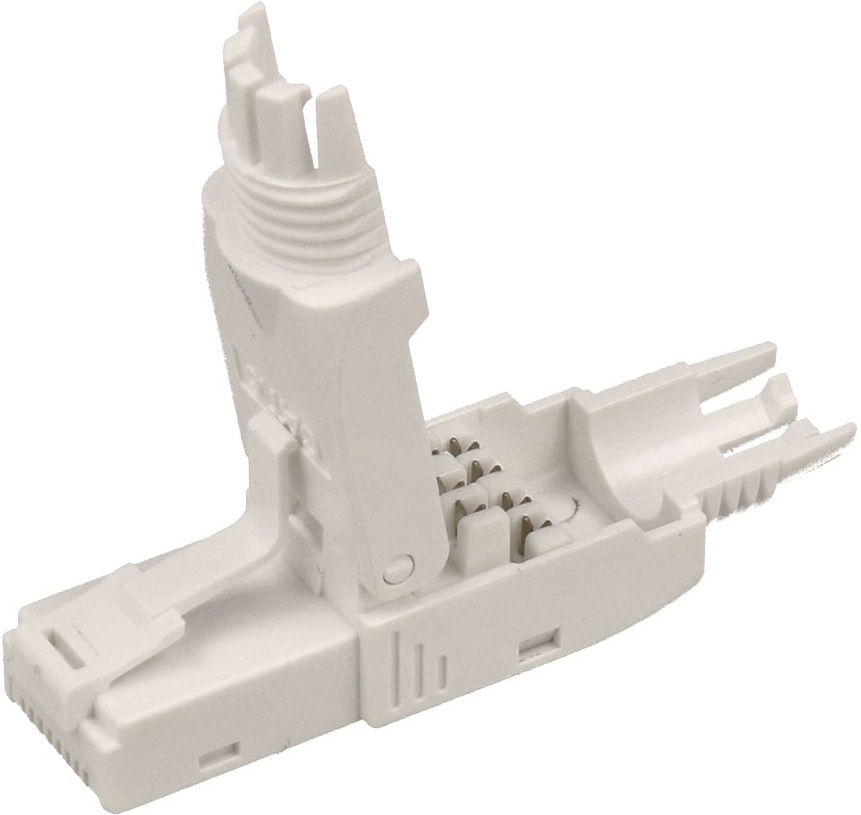 Ficha Rede RJ45 8 Pinos Cat.6 UTP Tool-Less Macho (Branco)