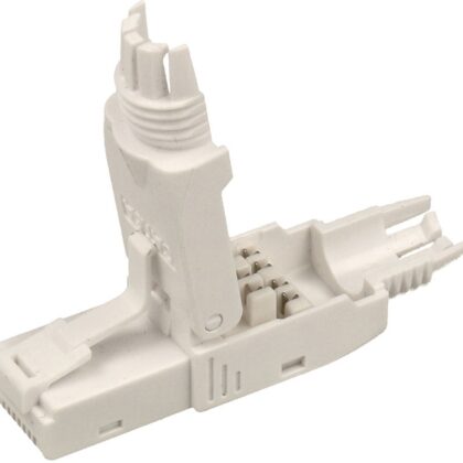 Ficha Rede RJ45 8 Pinos Cat.6A UTP Tool-Less Macho (Branco)