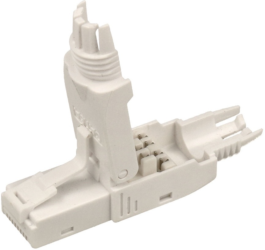 Ficha Rede RJ45 8 Pinos Cat.6A UTP Tool-Less Macho (Branco)