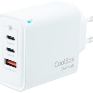 Carregador Universal GaN 65W (2x USB-C/USB-A) - COOLBOX